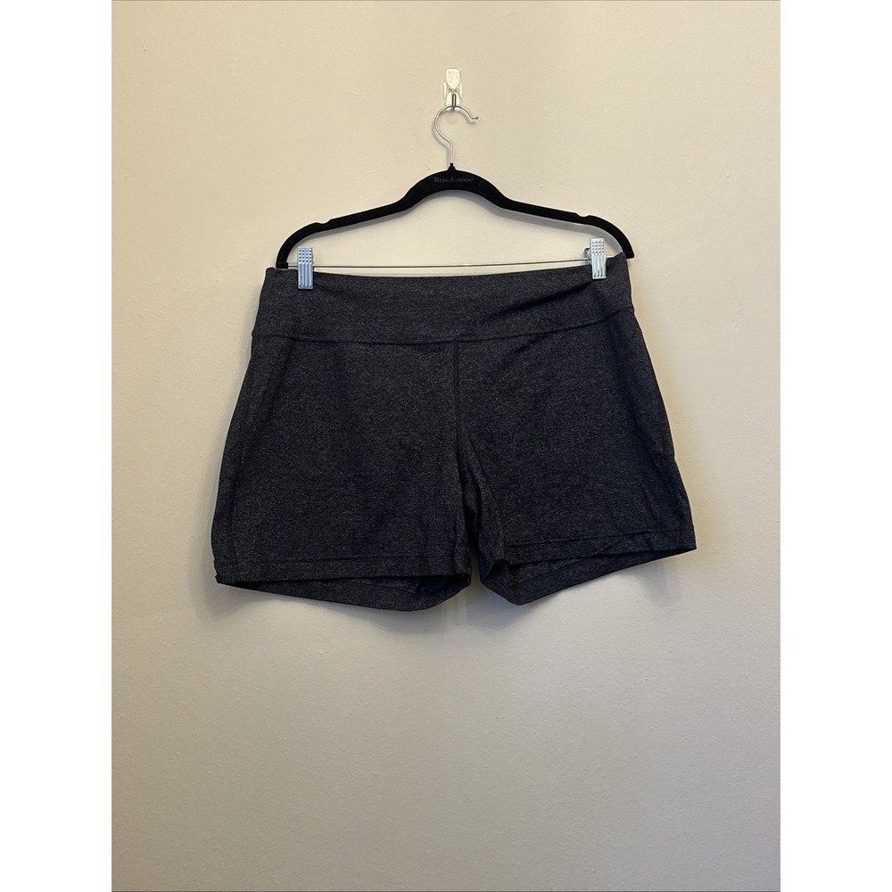 Athleta‎ Women's Shorts Size XL Dark Heather Gray Back Pockets 5" Inseam